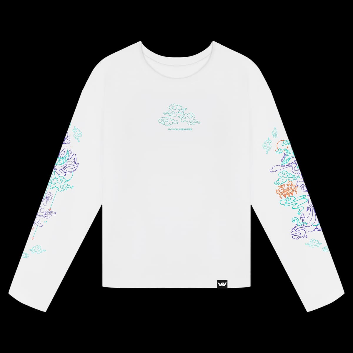 Лонгслив Журавль и лотос