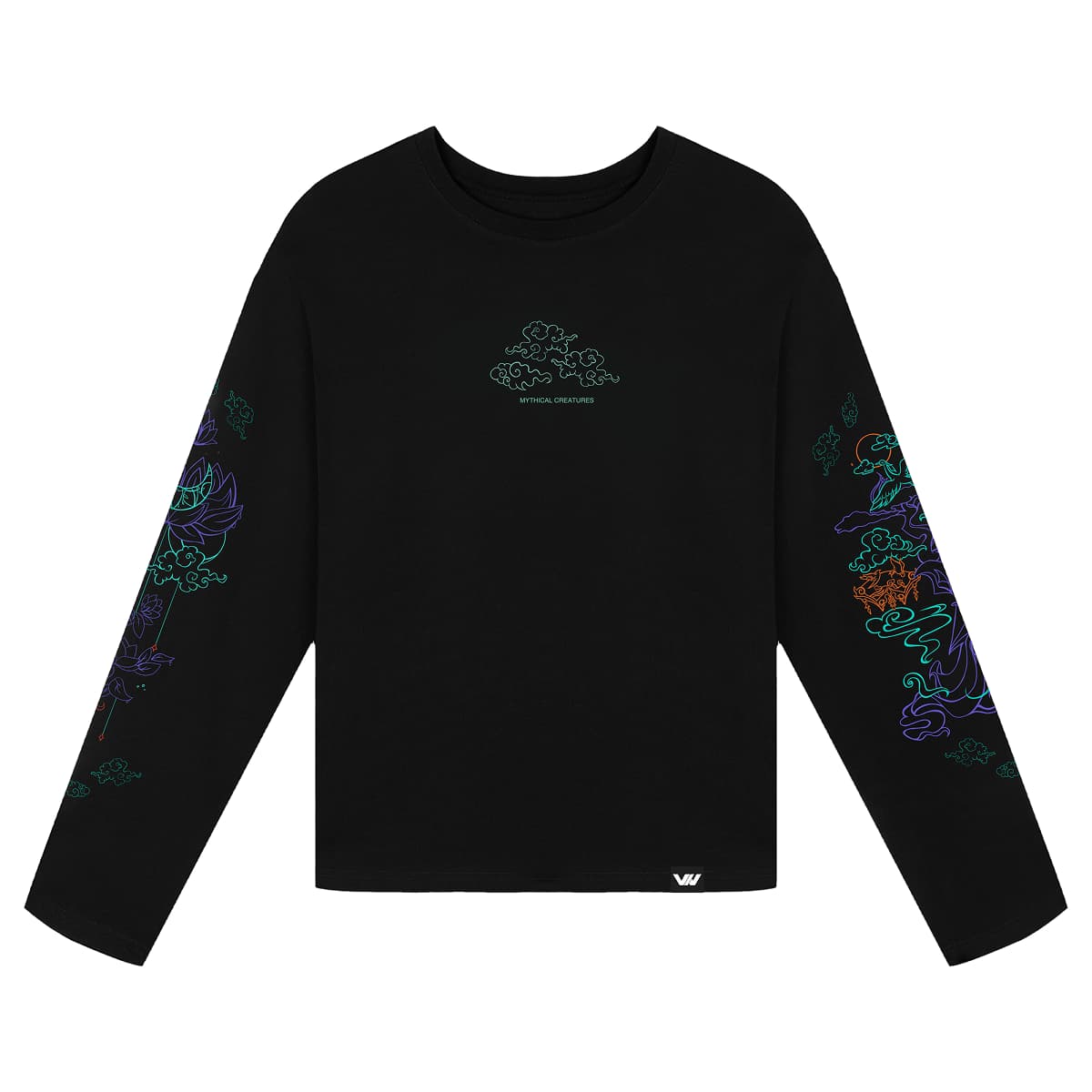 Лонгслив Журавль и лотос